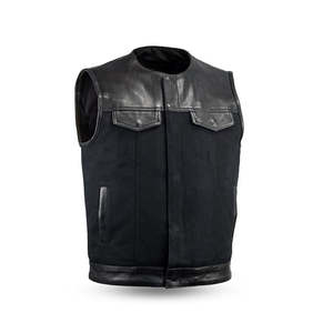 Nouveauté Gilet de moto en cuir sans manches pour homme Haute qualité Respirant Personnalisable Toutes saisons Dernier design Vente en gros OEM - Product Image 1