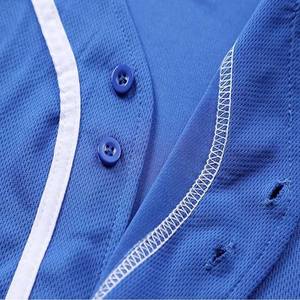 เสื้อเบสบอลพิมพ์ลายทางผ้าโพลีเอสเตอร์100% เครื่องแบบเบสบอลสีที่กำหนดเองได้ - Product Image 5