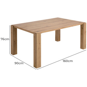 Mesa de comedor hecha de marco de madera de teca maciza con color de madera de teca natural para interior y exterior - Product Image 5