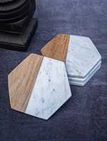 Sous-verres ronds de luxe modernes en marbre de haute qualité, écologiques, nouveau design, accessoires de décoration de table, tapis et coussinets en gros