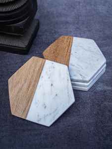 High Quality Marble Wood Stone <b>Coasters</b> New Design <b>Table</b> Decor Accessories Wholesale Mats & Pads - Product Image 4