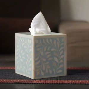 Artisan Eco-Friendly Modern Bone Inlay Porte-mouchoirs en bois Premium Handmade Decor pour la maison et le bureau à faible coût - Product Image 1