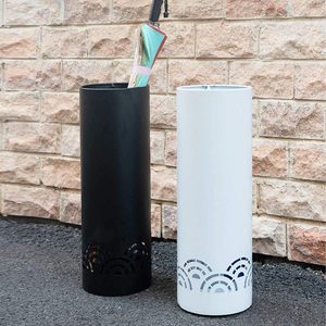 Modern Rustproof Waterproof <b>Indoor</b> Round Iron <b>Umbrella</b> Stand & <b>Holder</b> Rack with Hooks for Canes and Walking Sticks Home Decor - Product Image 2