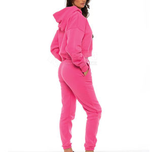 Streetwear Offre Spéciale Ensemble de sweats à capuche courts pour femmes Fabriqué en matériau de haute qualité Ensemble de sweats à capuche courts pour femmes - Product Image 2