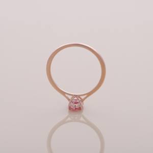 Anillo de Diamante Rosa Ovalado de 0.77ct Cultivado en Laboratorio, Oro Amarillo, Blanco y Rosa de 14K, Joyería de Compromiso Solitario - Product Image 5