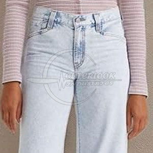 New Design Women Wide Leg Jeans Pant Light <b>Weight</b> Plus Size Wide Leg Jeans Pant <b>For</b> <b>Sale</b> In Adult Size - Product Image 5