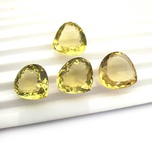 หินเลมอนควอทซ์ธรรมชาติ14มม. พลอยสีเหลืองเหลี่ยมเพชรพลอยหลวมสำหรับทำเครื่องประดับรักษาความร้อน - Product Image 2