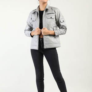 Meilleur prix Veste en cuir d'hiver de haute qualité pour femmes à manches longues avec motif solide et fermeture à glissière Respirant! - Product Image 5