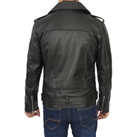 Blouson de moto homme en cuir véritable de qualité supérieure, noir, manches longues, imperméable, coupe-vent, respirant, fermeture frontale rapide