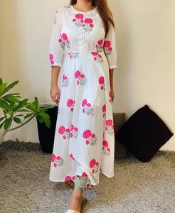 Pink Marigold Kurta Indian Fashion Styling Kurti y pantalones de alta calidad del fabricante indio - Product Image 4