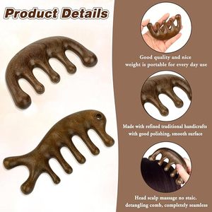 High Quality Sandal Wood <b>Comb</b> Natural <b>Wooden</b> Head and Scalp Massage <b>Comb</b> for Body and Facial Massager Hair <b>Comb</b> - Product Image 2