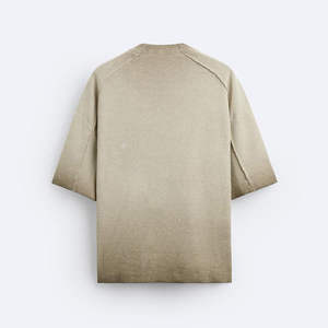 Personalizada de alta calidad 100% algodón Oversize cuello grueso serigrafiado gráfico Vintage Loose fit ácido lavado camiseta para hombres - Product Image 3