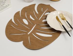 แผ่นรองจานหนังลายใบไม้ - Product Image 3
