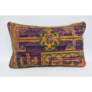 Multicolor Vintage Floral Kantha Patchwork Wool <b>Pillow</b> 12x20 Inches Soft Fabric for Home or <b>Sofa</b> Use - Product Image 1