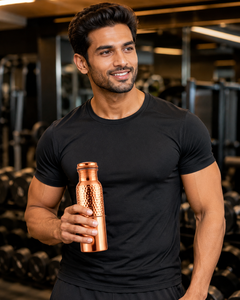 Stylish handcrafted <b>copper</b> <b>drinking</b> <b>bottle</b> combining traditional craftsmanship with modern design for retail, gifting, and whole - Product Image 3