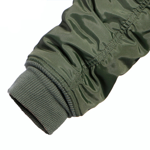 Blouson aviateur en Satin vert olive classique rétro léger Streetwear mode vêtements d'extérieur unisexe Style décontracté coupe-vent - Product Image 4