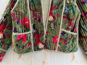 เสื้อแจ็กเก็ตผ้ากำมะหยี่ Boho สำหรับผู้หญิงเสื้อคลุมฤดูหนาวผ้าคอตตอนพิมพ์ลายบล็อกทำด้วยมือน้ำหนักเบามีสไตล์ - Product Image 3