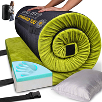 Matelas de voyage roulant d'extérieur pliable, imperméable, en mousse à mémoire de forme certifiée OEKO-TEX, design moderne pour camping, chambre et hôpital