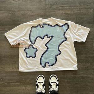 Boxy camiseta recortada para mujer 320 GSM algodón orgánico elegante de gran tamaño Boxy Fit personalizado estampado de pantalla ropa de calle camiseta - Product Image 6