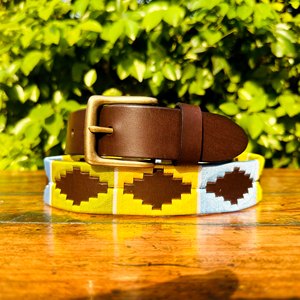 เข็มขัดโปโลหนังแท้สำหรับเด็กและเยาวชนของแท้ทำด้วยมือสีฟ้าสีเขียวท้องฟ้าสีเขียวความยาวที่กำหนดเองคุณภาพสูงมีความทนทาน - Product Image 1