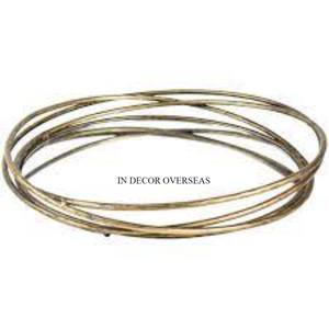 Elegante y elegante diseñador único chapado en oro Metal y espejo hecho bandeja de servicio Hotel y restaurante mesa de centro de mesa - Product Image 1