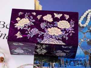 Caja de Joyería de Lujo Hecha a Mano con Incrustaciones de Madreperla de Madera de Primera Calidad para Exportación, con Patrón Floral Grabado y Forma Personalizable - Product Image 6