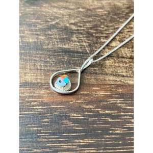 Zuni Ethnic Style Multi-Stone and Sterling Silver Sunface Pendant - Product Image 3