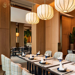 JEILI - Juego de Muebles de Restaurante Rústicos de Lujo Comercial, Silla de Cuero Acolchada Moderna con Borde Dorado, Mesa para Proyectos Hoteleros - Product Image 3