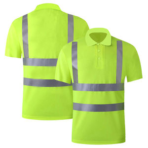 Logo Impreso Ingeniería Hi Vis Alta visibilidad Seguridad Trabajo Camiseta Cuello Reflectante Polo Ropa DE TRABAJO - Product Image 1