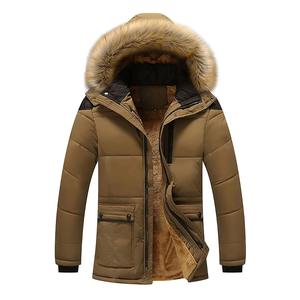 Veste d'hiver matelassée pour homme, veste décontractée, col montant, fermeture éclair, motif uni, capuche, imperméable, coupe-vent, fournisseur de rue - Product Image 5