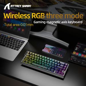 Attack Shark X68Pro 60% Teclado inalámbrico de eje magnético de tres modos 0.01RT 8kHz Teclado para juegos de computadora - Product Image 2
