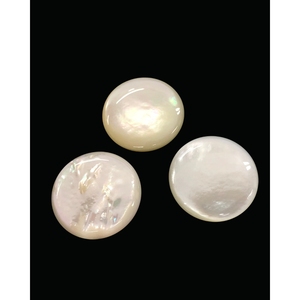 Cabochons ronds en nacre blanche pour la fabrication de bijoux - Product Image 2