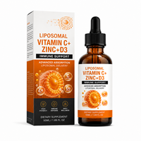 Vitamine C Liposomale Premium 250mg avec Zinc et Vitamine D3 en Gouttes pour une Protection Antioxydante Avancée Bien-être Vente en Gros ODM