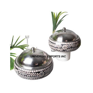 Calentador de alimentos de acero inoxidable con diseño árabe clásico, cazuela de mesa de forma redonda, olla caliente de Metal elegante, superventas - Product Image 5