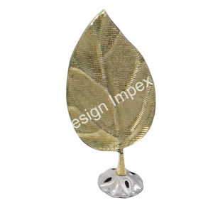 Accent de feuille plaqué or et artisanat abstrait décoratif décoration de table en métal objet présentoir de table accessoires de bureau pour la maison - Product Image 5