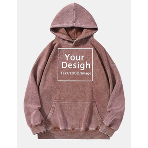 เสื้อฮู้ดสำหรับผู้ชายเสื้อสเวตเตอร์คอกลมมีฮู้ดสำหรับซักกรดผ้าฝ้าย100% เทอร์รี่มีฮู้ด - Product Image 3