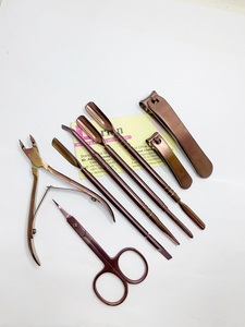 Professional Rose Gold Manicure Pedicure Care <b>Tool</b> <b>Nail</b> Nipper Clipper Cutter Cuticle <b>Remover</b> Double Ended Pusher <b>Nail</b> Scissors - Product Image 2