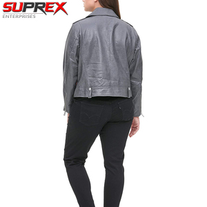Chaqueta de Motociclista de Cuero Sintético para Mujer, Talla Grande, con Cierre y Bolsillos, Elegante, Cómoda, Corte Favorecedor, Mangas Desmontables - Product Image 4