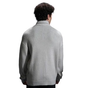 2025 Wholesale Classic Style Zippered Cashmere Sweater for <b>Men's</b> Solid Color Pocket Decoration Cashmere <b>Cardigan</b> - Product Image 4