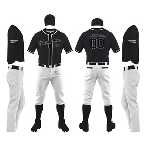 High Quality Custom Logo Printed Baseball Uniform Sets Breathable Anti-Bacterial Quick Dry Wholesale Solid Color Customizable - Product Image 1
