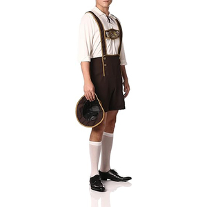 Novedad de 2024, ropa de cuero bordada de cintura media con estilo de Lederhosen para hombres bávaros PARA EL Festival de la cerveza, último estilo - Product Image 3