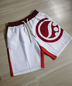 Shorts de basket-ball épais et simples à faible MOQ, brodés, mi-cuisses, en maille, avec impression sérigraphique - Product Image 5