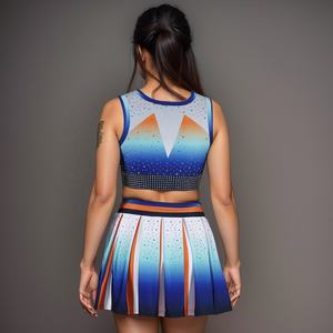 Uniformes de cheerleading personnalisés pour femmes avec logo personnalisé gratuit, 100% polyester, ajustement confortable, tailles et couleurs personnalisées - Product Image 3