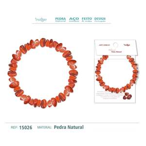 Braccialetto di perline in pietra naturale-diaspro rosso - Product Image 1