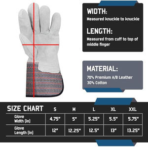 Gants de travail en cuir de vachette fendu haute Performance vente chaude sécurité industrielle Protection des mains Applications de soudage Aramide - Product Image 6