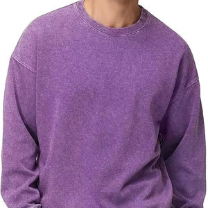 Thick Cotton Acid Wash <b>Sweatshirt</b> Men Casual Pullover <b>Vintage</b> Wash <b>Sweatshirt</b> Streetwear Oversized Style - Product Image 1