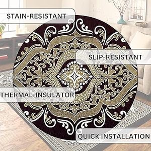 Tapis chenille 5x7 pieds | Tapis en velours doux pour salon, hall et chambre à coucher | Tapis de sol pour la maison | Designer Dari for Floor - Product Image 3