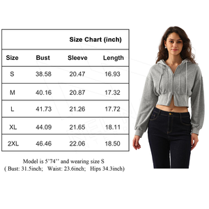 A prueba de viento 2022 Venta caliente Sudaderas con capucha personalizadas para mujeres Nuevo estilo Otoño Impreso Sudadera de algodón Mujeres Sudadera con capucha recortada - Product Image 6