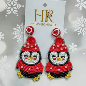 Venta caliente 2025 Pendientes con cuentas de pingüino de Navidad Accesorios de pingüino de Navidad de tendencia - Product Image 1