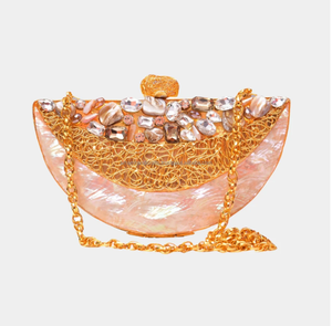 Artisanat de luxe classique MOP Sling Bag Style décontracté motif pierre mariage et fête pochette sac à main au prix de gros - Product Image 1